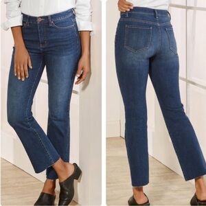 SOFT SURROUNDINGS NWT THE ULTIMATE CROPPED BOOTCUT JEANS RIPPLE BLUE WASH PETITE